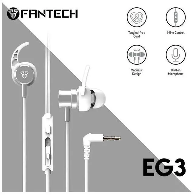 Alt view image 3 of 3 - Fantech EG3 Space Edition Wired In-Ear Headset - White