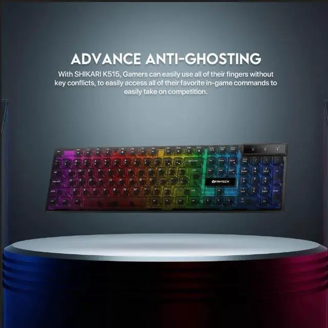 Alt view image 4 of 6 - Fantech K515 Wired Gaming Keyboard - Black