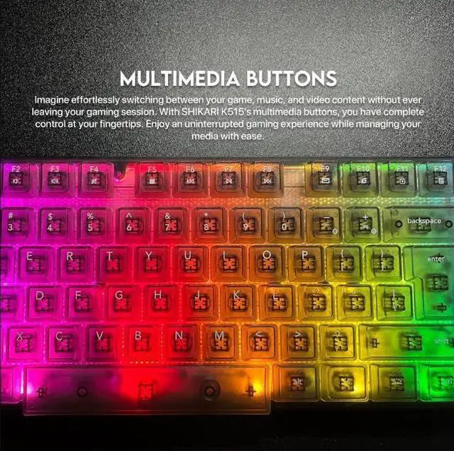 Alt view image 2 of 6 - Fantech K515 Wired Gaming Keyboard - Black