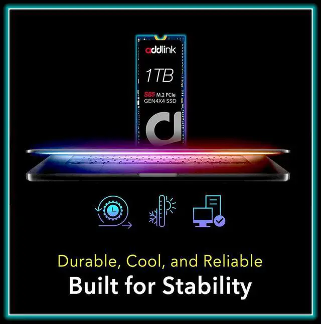 Alt view image 3 of 6 - Addlink S85 NVMe Gen 4 M.2 - 1TB