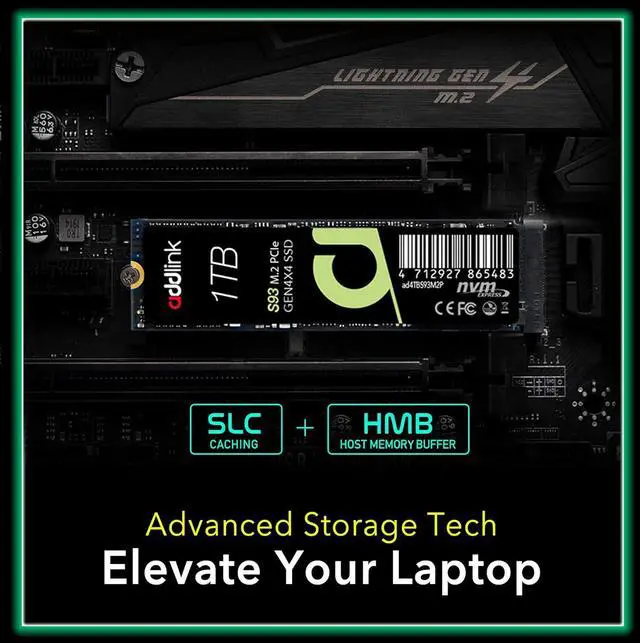 Alt view image 3 of 5 - Addlink S93 NVMe Gen 4 M.2 - 1TB