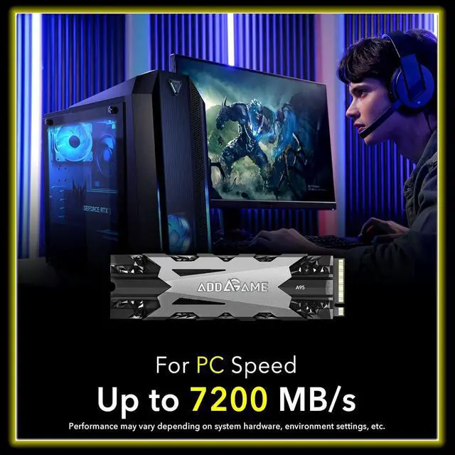 Alt view image 2 of 7 - Addlink A95 NVMe Gen 4 M.2 - 2TB - Supports PS5
