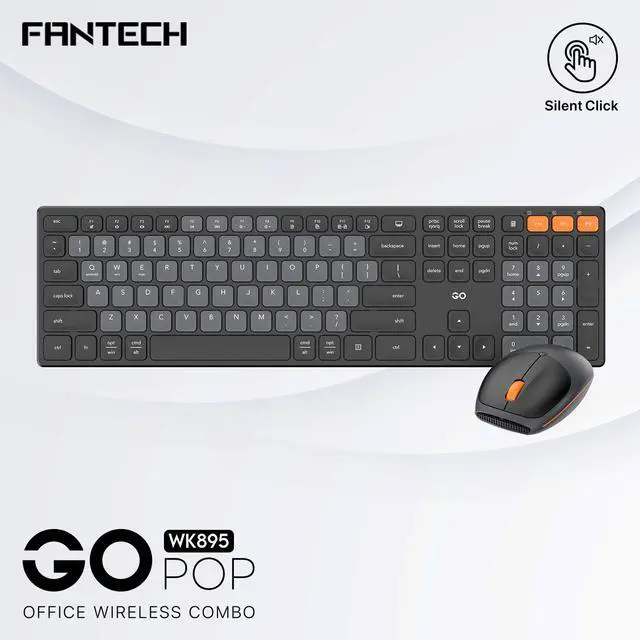 Alt view image 4 of 7 - Fantech GO WK895 Wireless Keyboard Mouse combo - Black