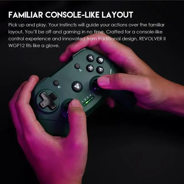 Alt view image 2 of 6 - Fantech WGP12 Wireless Gaming Controller - Green