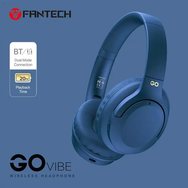 Alt view image 2 of 5 - Fantech WH05 Wireless Headphone - Blue