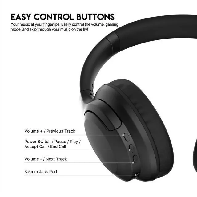 Alt view image 4 of 5 - Fantech WH05 Wireless Headphone - Blue