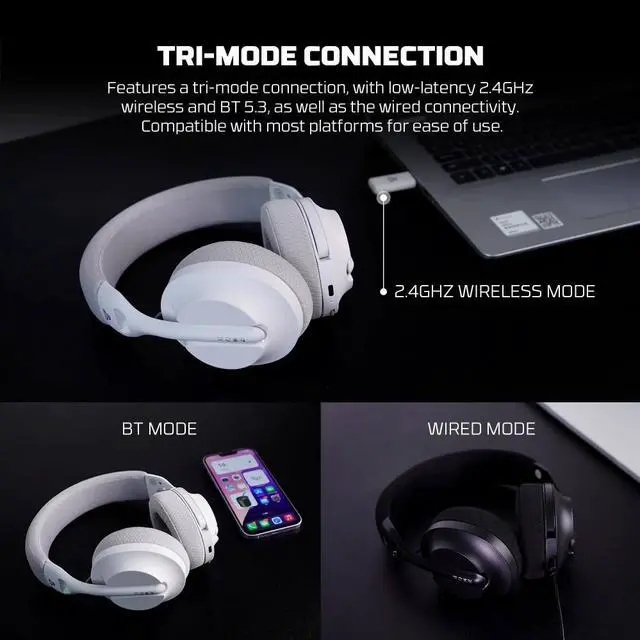 Alt view image 4 of 7 - Fantech WHG04 Wireless Headset - White