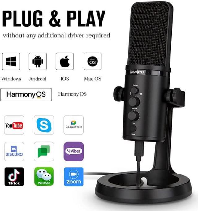 USB Condenser Microphone for PC,Cellphone,Mac, Professional USB