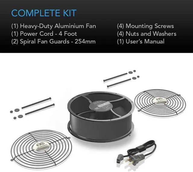 Alt view image 5 of 6 - AC Infinity AXIAL 2589, Muffin Fan 10", 120V AC Ø254mm x 89mm High Speed, for DIY Cooling Ventilation Exhaust Projects