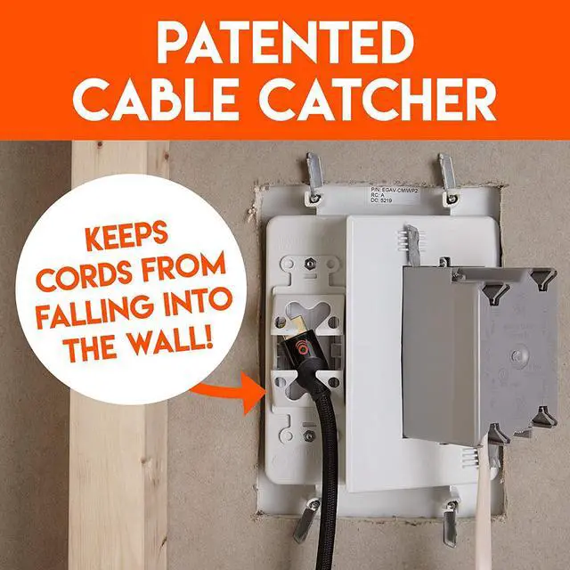 Alt view image 5 of 7 - In Wall Cable Concealer Kit,Hide TV Power Cables Low Voltage Wires Behind The Wall , Perfect for Wall Mounted TVs - Includes Template, Saw & Low Profile Extension Cord