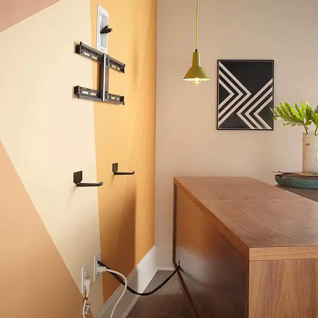 Alt view image 7 of 7 - In Wall Cable Concealer Kit,Hide TV Power Cables Low Voltage Wires Behind The Wall , Perfect for Wall Mounted TVs - Includes Template, Saw & Low Profile Extension Cord