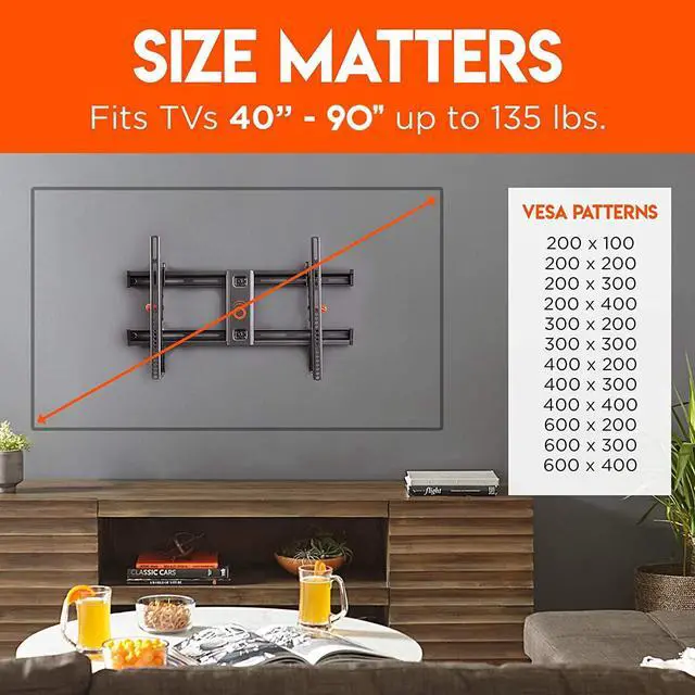 Alt view image 3 of 7 - ECHOGEAR Tilting TV Wall Mount with Low Profile Design for 40" - 90" TVs - Eliminate Glare with 10º of Smooth Tilt - Slides to Center Between Studs & Can Be Leveled After Install