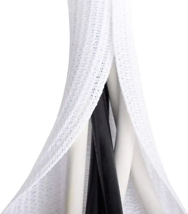 Main image of 20ft - 1/2 inch White Cable Sleeve, Cable Organizer for Desk PC TV Computer, Wire Protector Cable Wrap Cover, Cord Management for Home Office