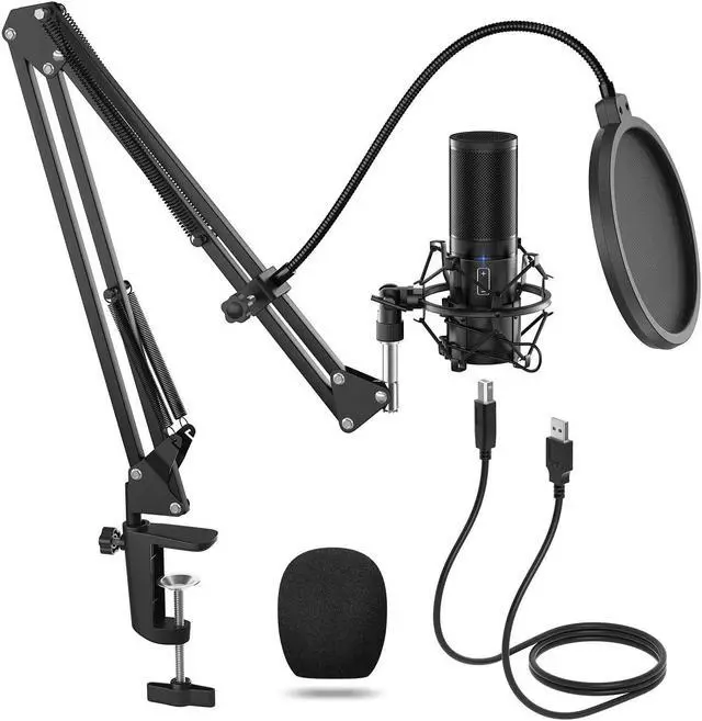 Main image of TONOR USB Microphone Kit, Streaming Podcast PC Cardioid Condenser Computer Mic for Gaming, YouTube Video, Recording Music, Voice Over, Studio Mic Bundle with Adjustment Arm Stand