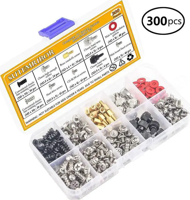Alt view image 2 of 4 - 300PCS Personal Computer Screw Standoffs Set Kit for Hard Drive Computer Case Motherboard Fan Power Graphics