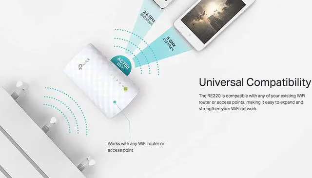 Alt view image 6 of 6 - TP-Link AC750 WiFi Extender (RE220), Covers Up to 1200 Sq.ft and 20 Devices, Up to 750Mbps Dual Band WiFi Range Extender, WiFi Booster to Extend Range of WiFi Internet Connection