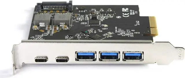 Alt view image 6 of 6 - Vantec 5-Port USB 3.2 Gen2x2 (20Gbps) with 2C and 3A PCIe Host Card (UGT-PC3A2C), Full Height