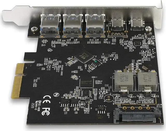 Alt view image 5 of 6 - Vantec 5-Port USB 3.2 Gen2x2 (20Gbps) with 2C and 3A PCIe Host Card (UGT-PC3A2C), Full Height