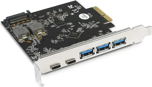 Alt view image 4 of 6 - Vantec 5-Port USB 3.2 Gen2x2 (20Gbps) with 2C and 3A PCIe Host Card (UGT-PC3A2C), Full Height
