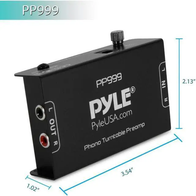 Alt view image 3 of 6 - Pyle Phono Turntable Preamp - Mini Electronic Audio Stereo Phonograph Preamplifier with RCA Input, RCA Output & Low Noise Operation Powered by 12 Volt DC Adapter - PP999