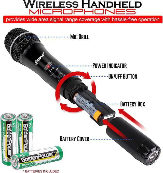 Alt view image 3 of 6 - Pyle 8 Ch UHF Wireless Microphone System & Rack Mountable Base 4 Handheld MICS 4 Headsets, 4 Belt Packs, 4 Lavelier/Lapel MIC with Independent Volume Controls AF & RF Signal Indicators