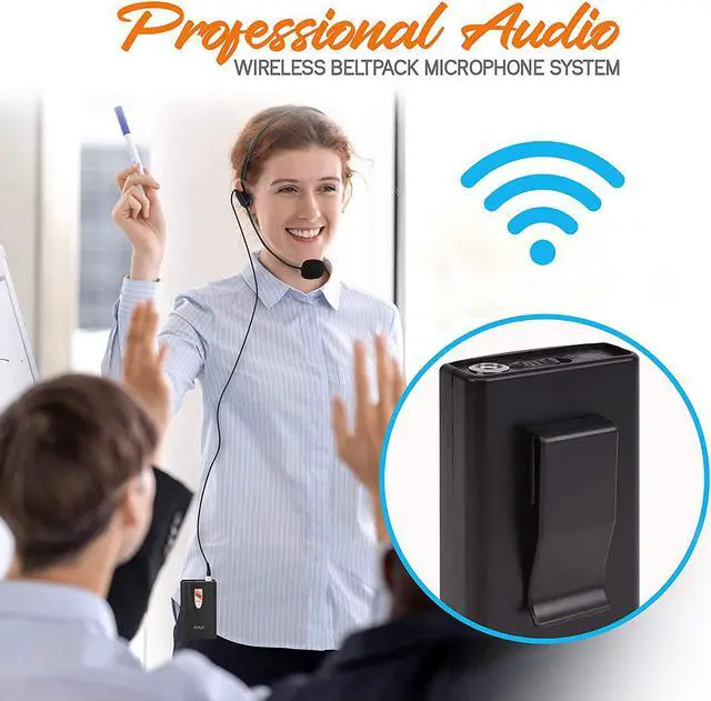 Alt view image 4 of 6 - 8 Channel Wireless Microphone System - Professional VHF Audio Mic Set with 1/4", XLR Jack - 4 Headset, 4 Clip Lavalier, 4 Handheld Mic, 4 Transmitter, Receiver - For Karaoke PA, DJ - Pyle