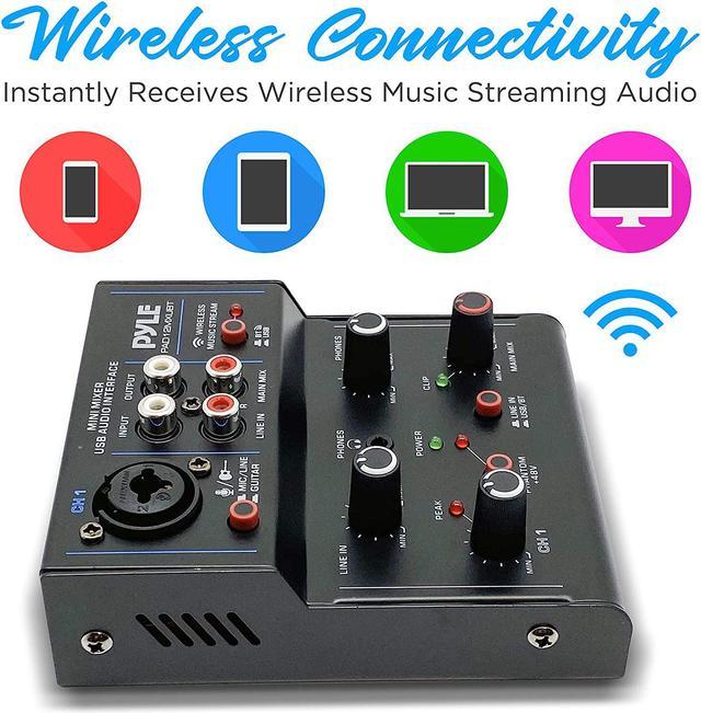 Professional Wireless DJ Audio Mixer - 2-Channel Bluetooth DJ