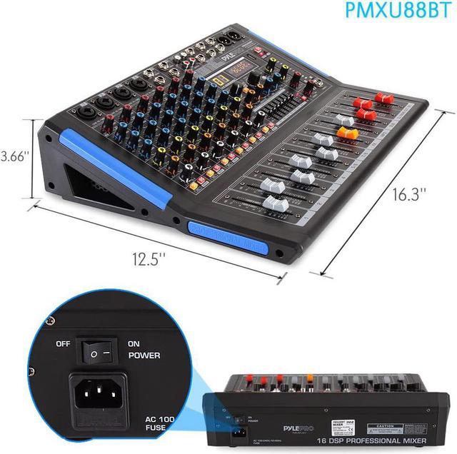 Mini Mixer Audio a 8 Canali DJ Live Console USB Registrazione Bluetooth XLR