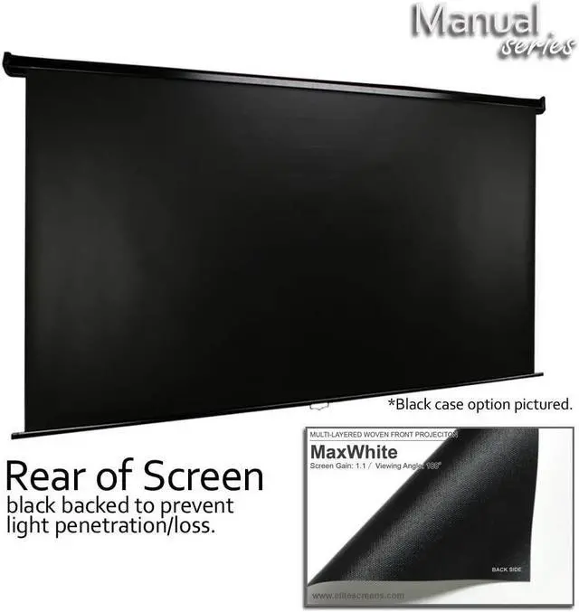 Alt view image 6 of 6 - Elite Screens Manual Series, 100-INCH 4:3, Pull Down Manual Projector Screen with AUTO LOCK, Movie Home Theater 8K / 4K Ultra HD 3D Ready, 2-YEAR WARRANTY, 4:3, black
