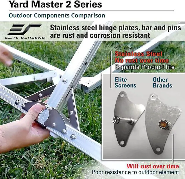 Alt view image 3 of 5 - Elite Screens Yard Master 2, 120-inch Outdoor Indoor Projector Screen 16:9, Fast Easy Snap On Set-up Freestanding Portable Movie Foldable Front Projection | US Based Company 2-YEAR WARRANTY