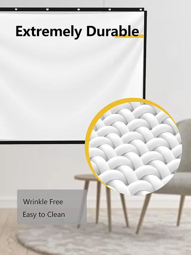 Alt view image 4 of 5 - Portable Projector Screen with Stand, 100 Inch Projection Screen 16:9, 4K HD Rear Front Projections Movies Screen with Carry Bag for Indoor Outdoor Home Theater Backyard Cinema Travel