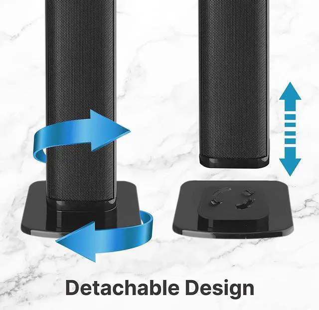Alt view image 4 of 5 - Pyle - Detachable sound bar Home Convertible Soundbar with Bluetooth - 2 Ch 39" Soundbar Stereo Speaker for TV, Wall Mountable, Class D Stereo Power Digital Amplifier, Optical, AUX, USB/TF Card Input