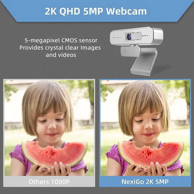 Alt view image 2 of 4 - Zoom Certified, NexiGo 2K Zoomable Webcam with Remote and Software Controls | Sony Starvis Sensor | 1080P@ 60FPS | 3X Zoom in | Dual Stereo Microphone, for Zoom/Skype/Teams/Webex