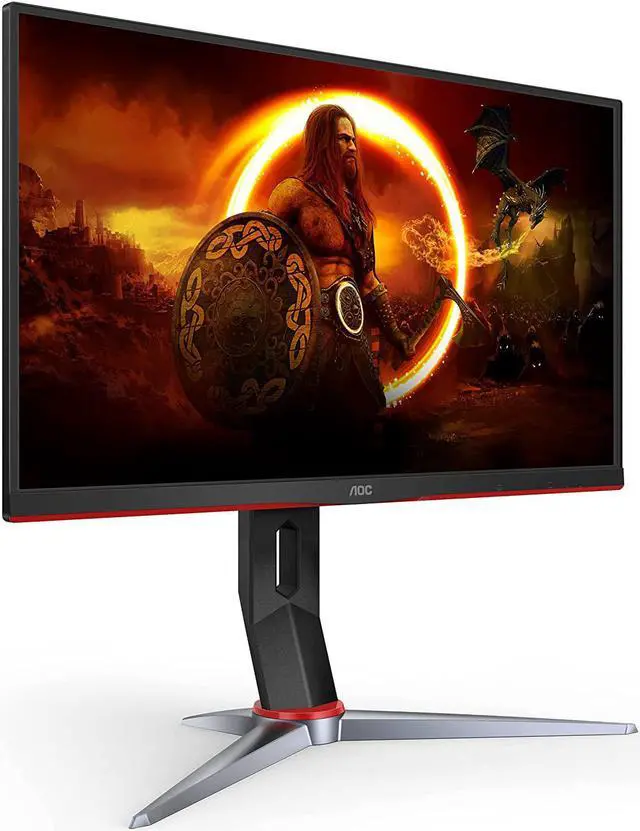 Alt view image 4 of 7 - AOC 24" Frameless Gaming IPS Monitor, FHD 1080P, 1ms 144Hz, Freesync, HDMI/DP/VGA, Height Adjustable, 3-Year Zero Dead Pixel Guarantee,Black/Red