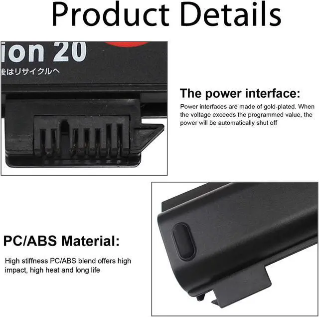 Alt view image 4 of 6 - BYTEC 9-Cell 94Wh ThinkPad Battery 68+ for Lenovo ThinkPad T450 T460 T440 T440s T460P T470P T550 L450 L460 L470 P50S W550 W550s X240 X250 X260 X270 0C52861 0C52862 45N1128 45N1734