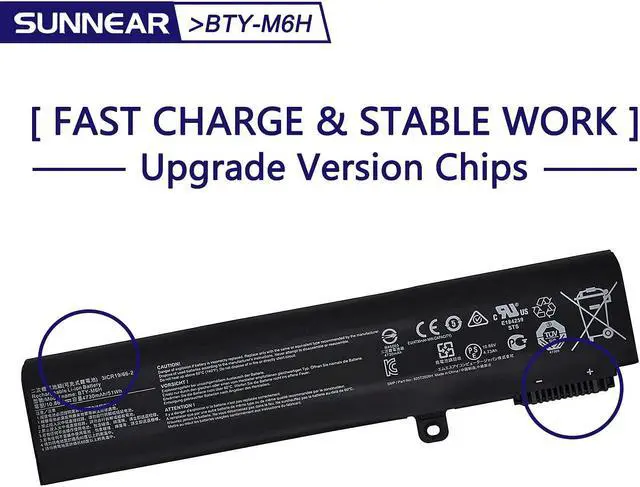 Alt view image 3 of 4 - 51Wh Laptop Battery Replacement for MSI PE60 PE70 GE62 GE72 GL62 GL72 GP62 GP62MVR GP72 GL62M GP72MVR GL62VR GL72VR GT62VR MS-16J2 Series Notebook 10.86V 4730mAh