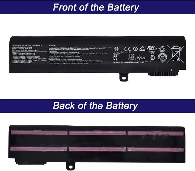 Alt view image 2 of 4 - 51Wh Laptop Battery Replacement for MSI PE60 PE70 GE62 GE72 GL62 GL72 GP62 GP62MVR GP72 GL62M GP72MVR GL62VR GL72VR GT62VR MS-16J2 Series Notebook 10.86V 4730mAh