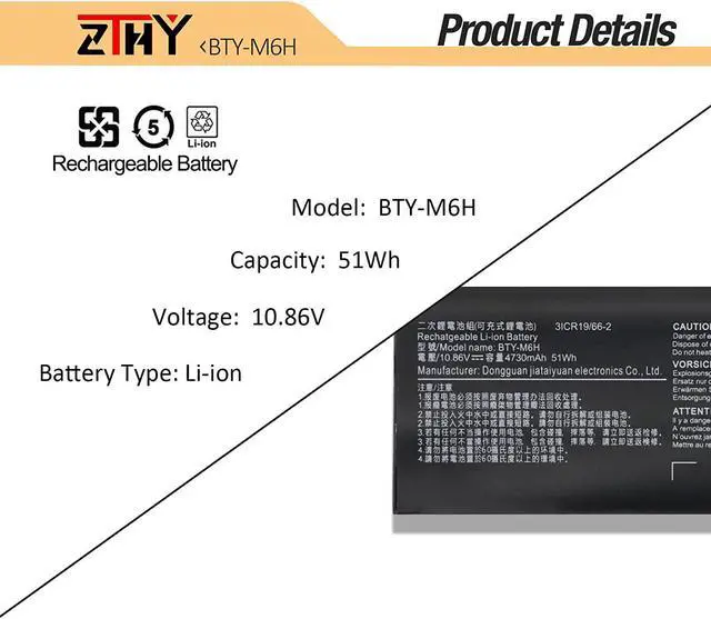 Alt view image 3 of 3 - Laptop Battery for MSI GE62VR GE63 GE63VR GE72VR GE73 GE73VR GE75 8RE GL62M GL62MVR GL63 GL72M GL72MVR GL72VR GP62 PE70 GL73 GP62M GP62X GP62MVR GP62VR GP63 GP72M GP72VR GP73 PE70 PL62