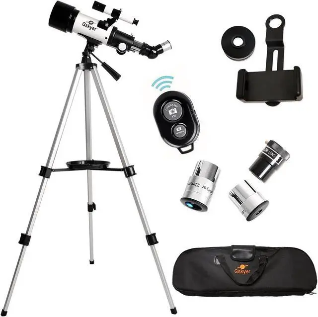 Alt view image 2 of 5 - 70mm Aperture 400mm AZ Mount Astronomical Refracting Telescope for Kids Beginners - Travel Telescope with Carry Bag, Phone Adapter and Wireless Remote