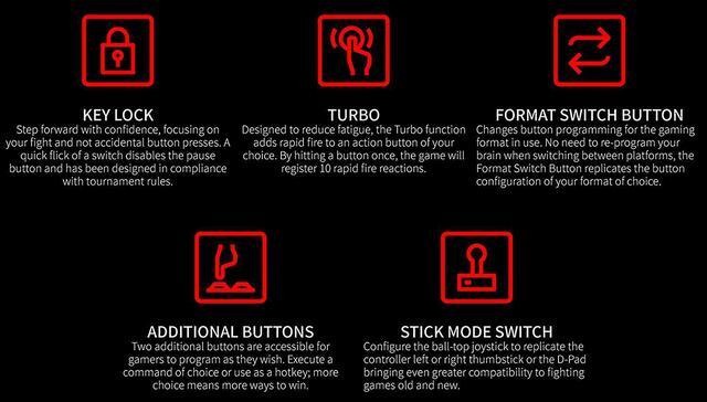 Alt view image 6 of 6 - The Authentic EGO Arcade Fight Stick for PS4, Xbox One, Nintendo Switch and PC (Windows Direct and X-Input)