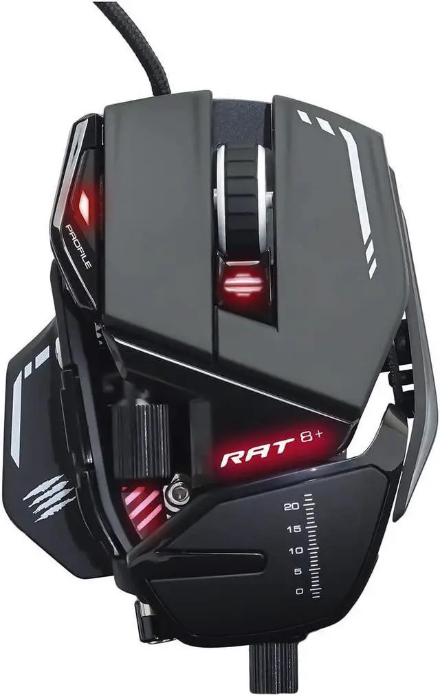 Alt view image 4 of 6 - The Authentic R.A.T. 8+ Fully Adjustable Wired Gaming Mouse - 16000 DPI Optical Sensor - 11 Programmable Buttons and RGB Lighting - Black