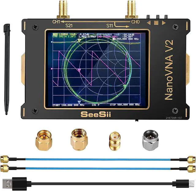 Main image of Nanovna SAA-V2 Vector Network Analyzer 10KHz~3GHz HF VHF UHF Antenna Analyzer 3.2" inch Touchscreen with Case,Measuring Duplexer, The Filter,S Parameters, Voltage Standing Wave Ratio, Phase,Delay
