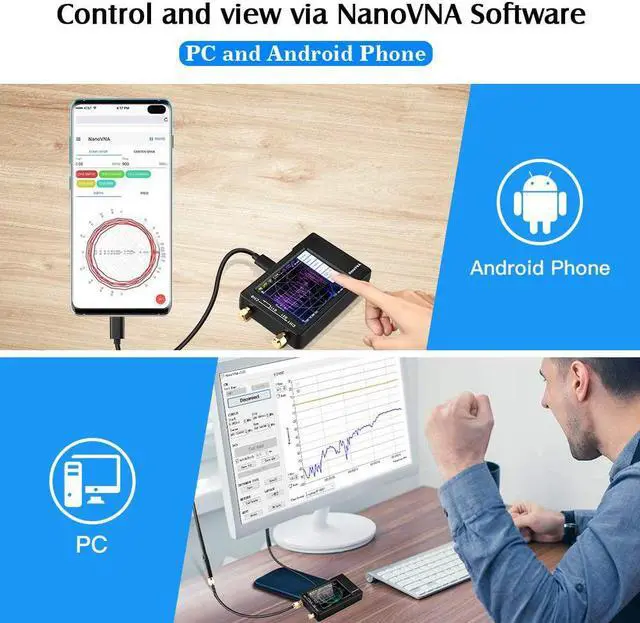 Alt view image 6 of 7 - NanoVNA-H REV3.4 Vector Network Analyzer,10KHz -1.5GHz HF VHF UHF Antenna Analyzer Portable VNA with SMA Adapter