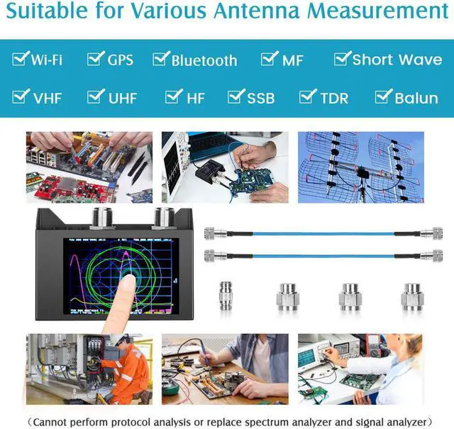 Alt view image 7 of 7 - NanoVna SAA-2N VNA Antenna Analyzer,SEESII 50KHz -3GHz Vector Network Analyzer with Bag & Testboard Kit,4" inch LCD,HF VHF UHF Measuring S Parameters, Voltage Standing Wave Ratio Smith Chart