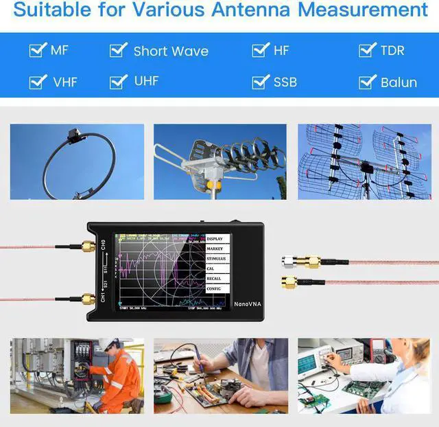 Alt view image 6 of 7 - NanoVNA-H4 Vector Network Analyzer Kit 10KHz-1.5GHz HF VHF UHF Antenna Analyzer Measuring S Parameters, Voltage Standing Wave Ratio, Phase, Delay, Smith Chart with 4" LCD Touch Screen (4.2 Version)