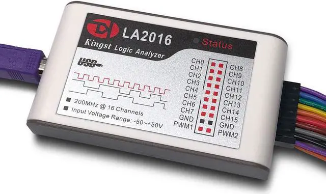 Main image of LA2016 USB Logic Analyzer Full 16 Channels 200MHz Sampling Rate with The English PC Software Handheld Instrument, Support Windows (32bit/64bit),Mac OS,Linux