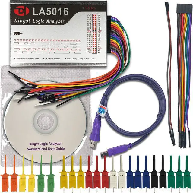 Alt view image 2 of 6 - InnoMaker LA5016 USB Logic Analyzer 16Channels 500M Max Sample Rate 10GB Samples MCU/ARM/FPGA Debug Tool English Software Support Windows (32bit/64bit),Mac OS,Linux