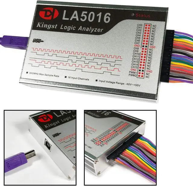 Alt view image 6 of 6 - InnoMaker LA5016 USB Logic Analyzer 16Channels 500M Max Sample Rate 10GB Samples MCU/ARM/FPGA Debug Tool English Software Support Windows (32bit/64bit),Mac OS,Linux