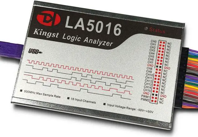 Main image of InnoMaker LA5016 USB Logic Analyzer 16Channels 500M Max Sample Rate 10GB Samples MCU/ARM/FPGA Debug Tool English Software Support Windows (32bit/64bit),Mac OS,Linux