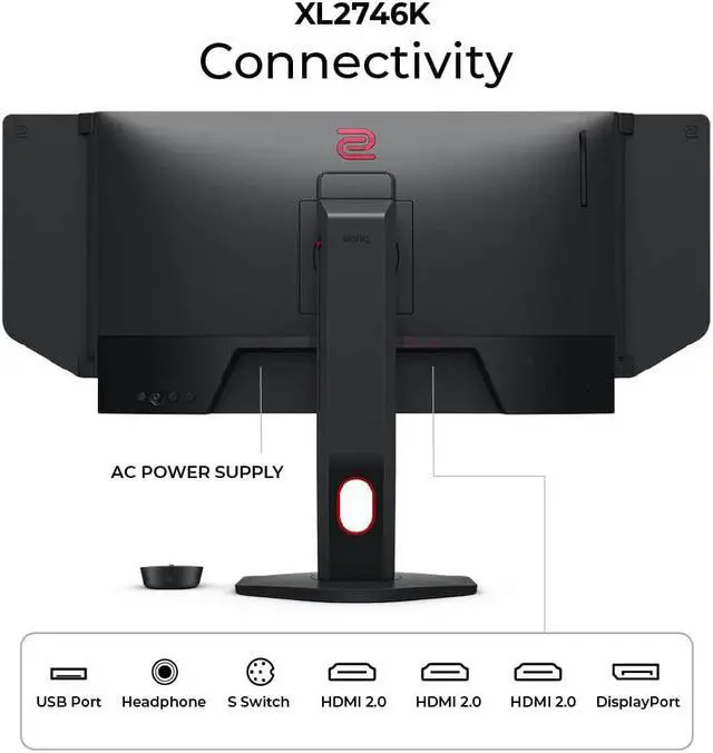 Alt view image 2 of 6 - 27" Gaming Monitor 240Hz | DyAc+ | Color Vibrance | Black eQualizer for Competitive Edge | Enhanced Height, Tilt and Base Adjustment | XL Setting to Share | S-Switch | Shield | VESA